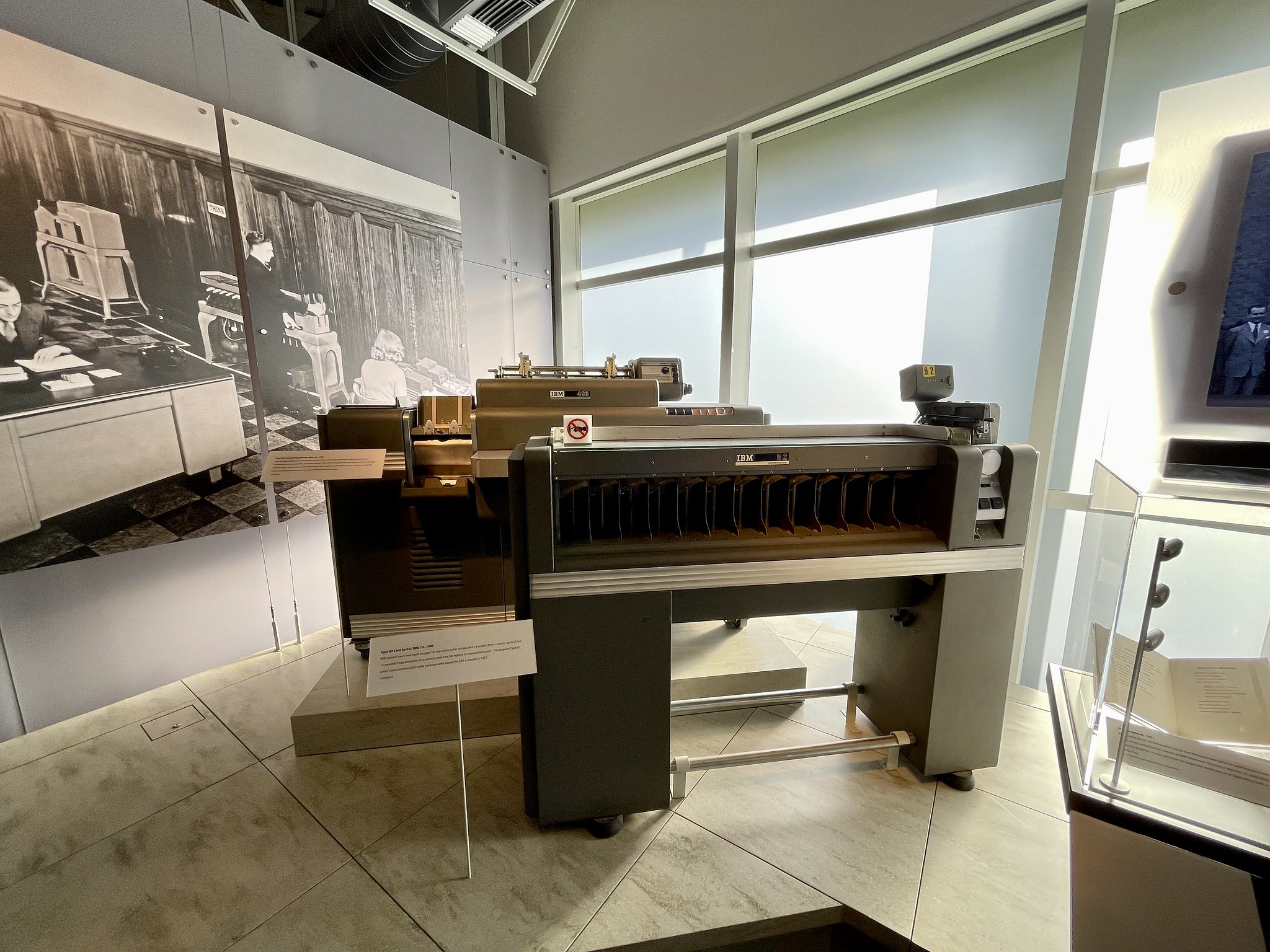 Punch card reader at computer museum